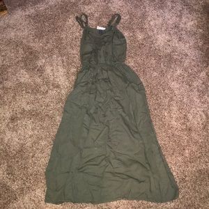 Olive green long dress